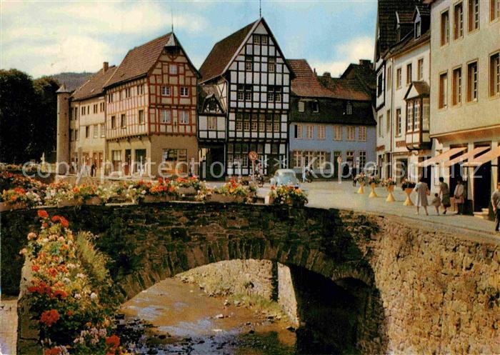 Bad Muenstereifel Erftbruecke alte Fachwerkhaeuser Markt