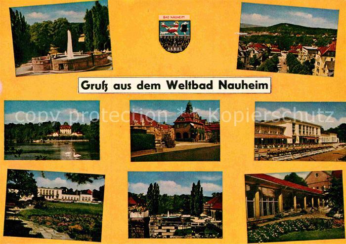 Bad Nauheim Teilansichten Brunnen Schwanenteich