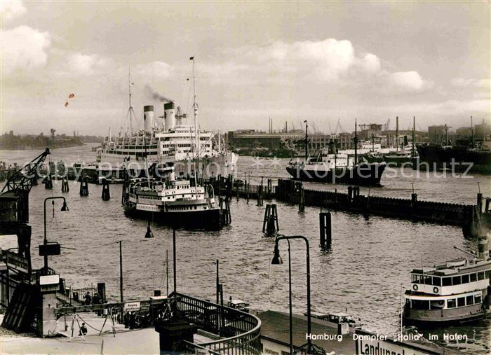 Dampfer Oceanliner Dampfer Italia Hafen Hamburg