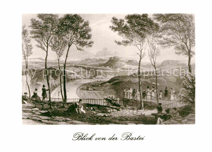 Kuenstlerkarte R. Roberts Blick von der Bastei