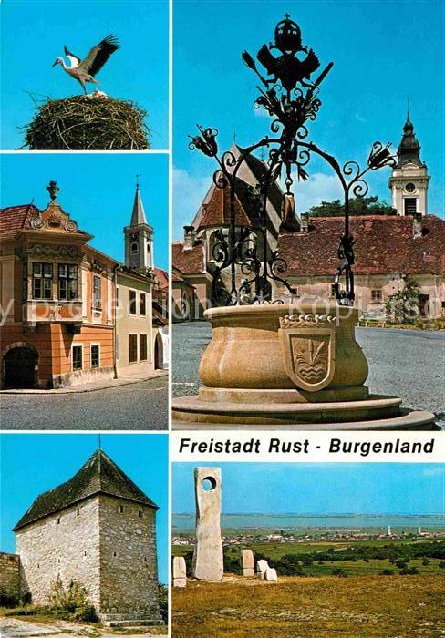 Rust Burgenland Storchennest Pfarrkirche Buergerhaus Pulverturm Hauptplatz