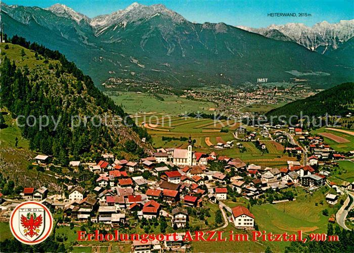 Arzl Pitztal Fliegeraufnahme Heiterwand Lechtaler Alpen
