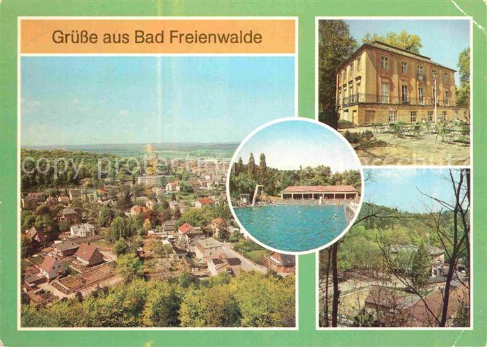 Bad Freienwalde Panorama Blick vom Aussichtsturm Freibad Kulturhaus Sanatorium M