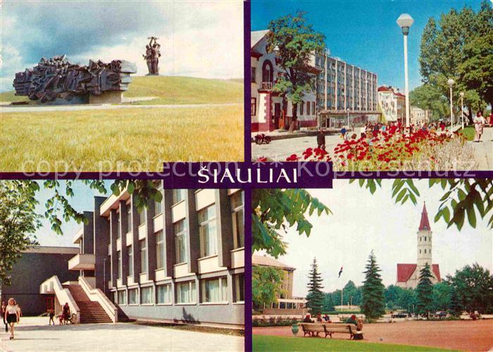 Siauliai Denkmal Bibliothek Strassenpartie Kirche Platz