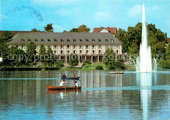 Bad Salzungen Kurhaus am Burgsee Bootfahren Fontaene