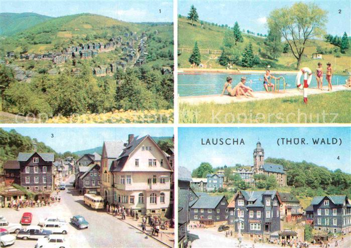 Lauscha Teilansicht Schwimmbad Kulturhaus Huettenplatz