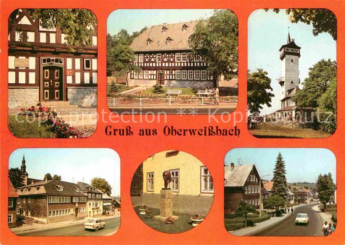Oberweissbach Froebelmuseum Portal Froebelturm Markt Gasthaus Schenke Rathaus Pl