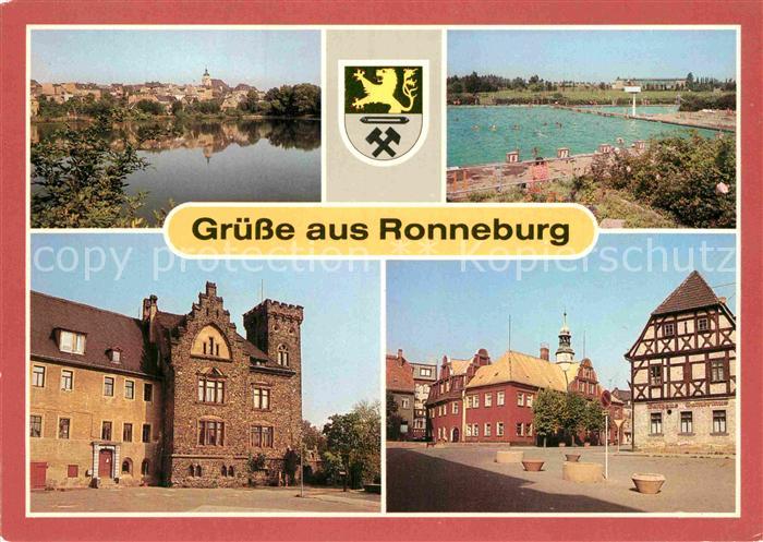 Ronneburg Thueringen Teilansicht Sommerbad Schloss Rathaus