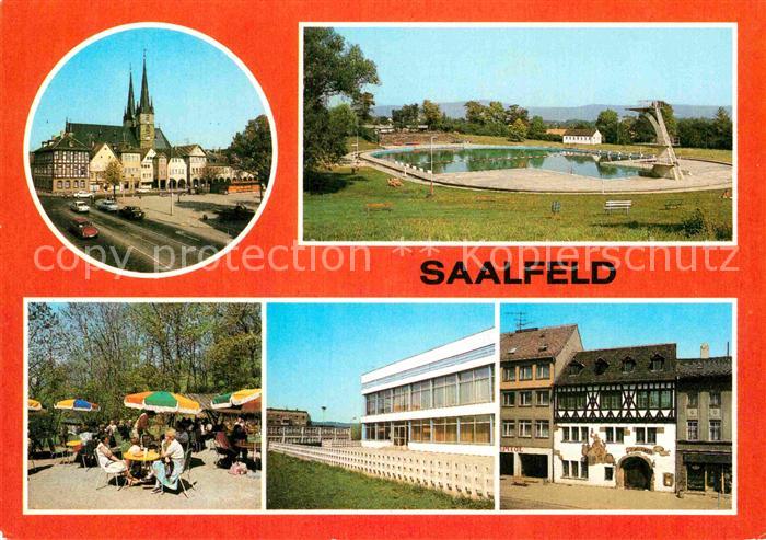 Saalfeld Saale Johanniskirche Schwimmbad Grottenschenke HO Gaststaette