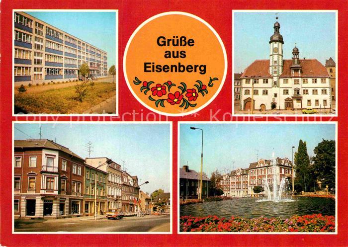 Eisenberg Thueringen Goerg Kunze Oberschule Rathaus Ernst Thaelmann Platz Spring