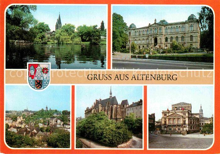 Altenburg Thueringen Kleiner Teich Lindenau Museum Teilansicht Schlosskirche The