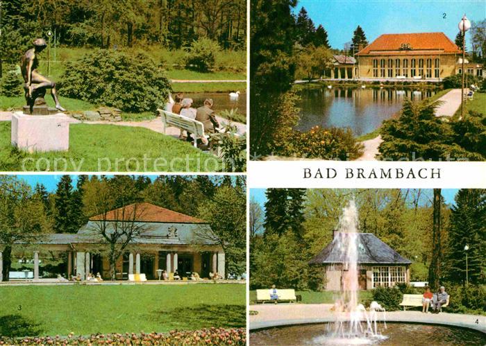 Bad Brambach Nixe im Kurpark Festhalle Radonquelle Schillerquelle