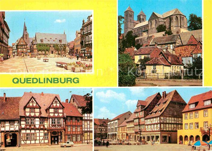 Quedlinburg Harz Rathaus Dom Klopstockhaus Markt Fachwerkhaeuser
