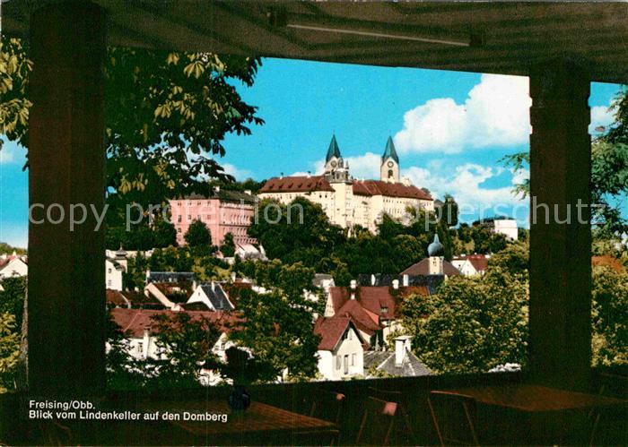 Freising Oberbayern Blick vom Lindenkeller auf den Domberg