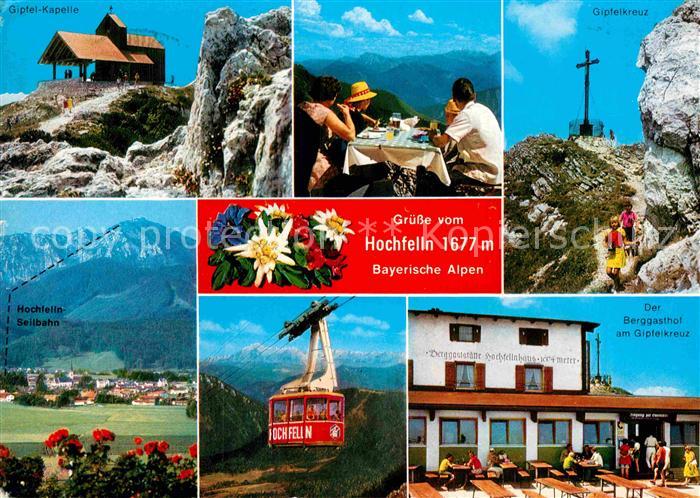 Ruhpolding Hochfelln Gipfelkreuz Kapelle Seilbahn Berggasthof Alpenflora Bayeris
