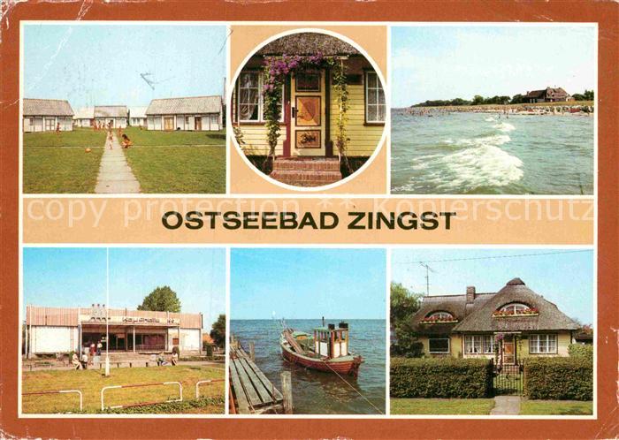 Zingst Ostseebad Bungalowdorf bemalte Tuer Stoertebekerstrasse Strand Kaufhalle