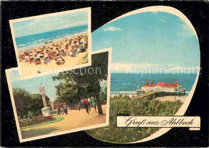 Ahlbeck Ostseebad Strand Promenade Strandcafe Standuhr Seebruecke