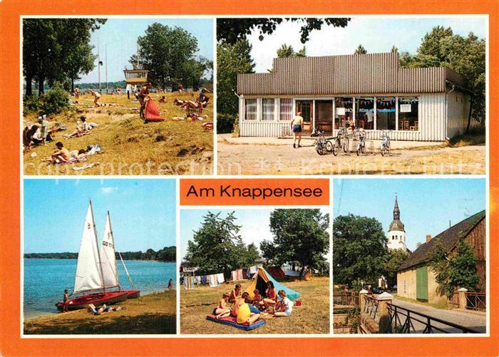 Gross Saerchen Knappensee Liegewiese Kaufhalle Strand Campingplatz Kirche