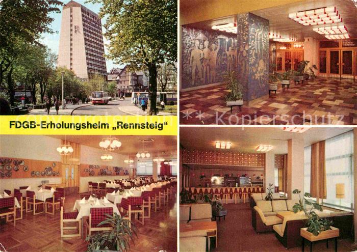 Oberhof Thueringen FDGB Erholungsheim Rennsteig Empfang Speisesaal Bar