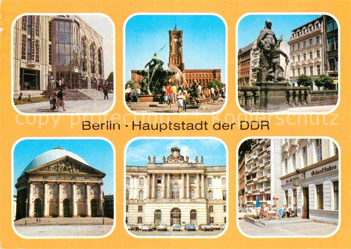 BERLIN  CITY Friedrichstadtpalast Neptunbrunnen Rathaus Bronzestatue Kathedrale