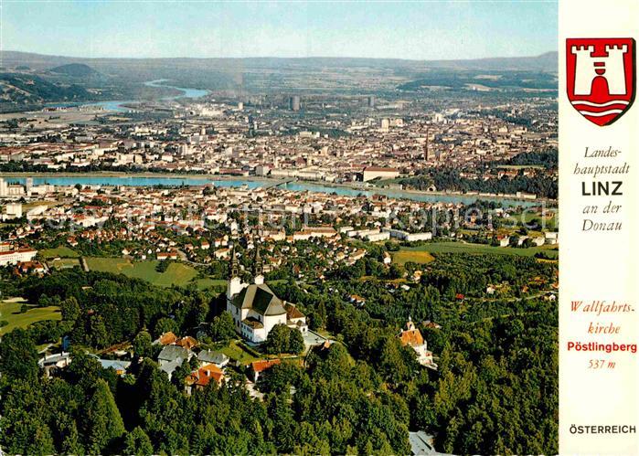 Linz Donau Wallfahrtskirche Poestlingberg Fliegeraufnahme