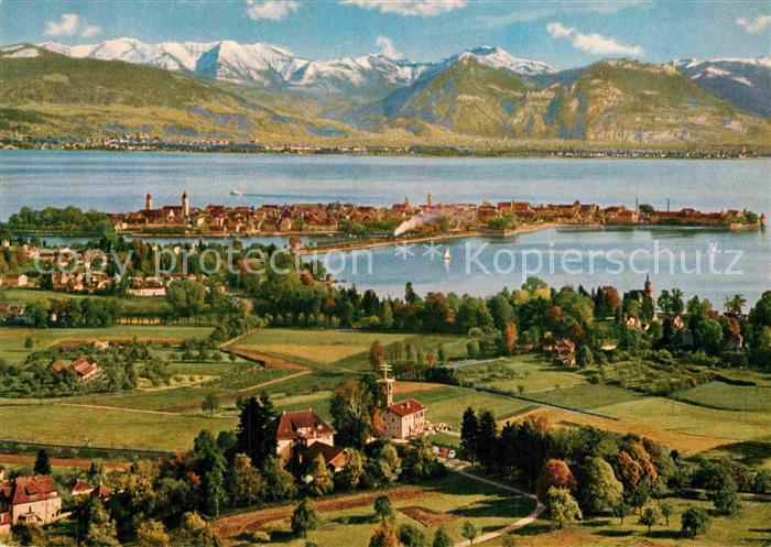 Lindau Bodensee Panorama Blick vom Hoyerberg Alpenpanorama