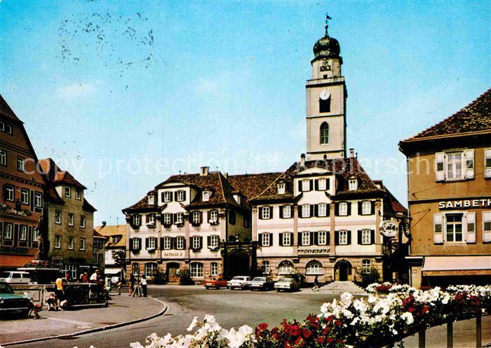 Bad Mergentheim Michlingsbrunnen mit Blick auf St Johann Kirche