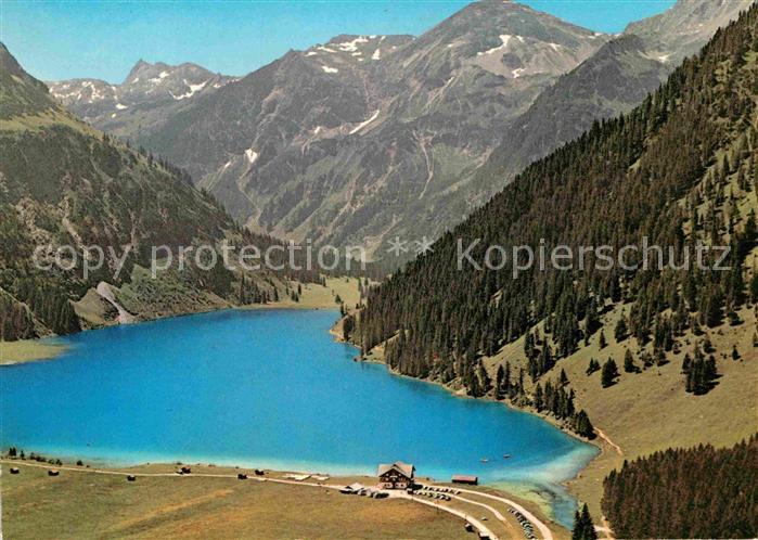 Tannheim Tirol Alpengasthof Vilsalpsee Alpenpanorama Fliegeraufnahme
