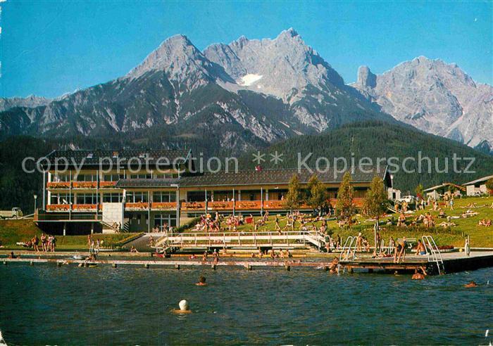 Saalfelden Steinernes Meer Strandbad Restaurant am Ritzensee Alpenblick