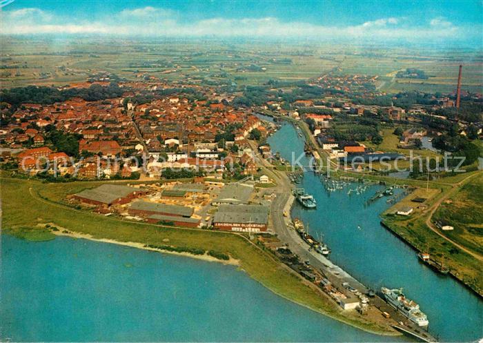Glueckstadt Elbe Hafen Fliegeraufnahme