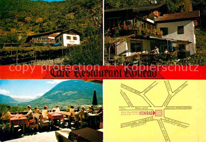 Algund Merano Cafe Restaurant Konrad Terrasse Fernsicht