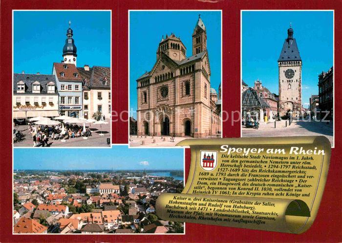 Speyer Rhein Stadtpanorama Domstadt Marktplatz Dom Turm Stadttor Geschichte