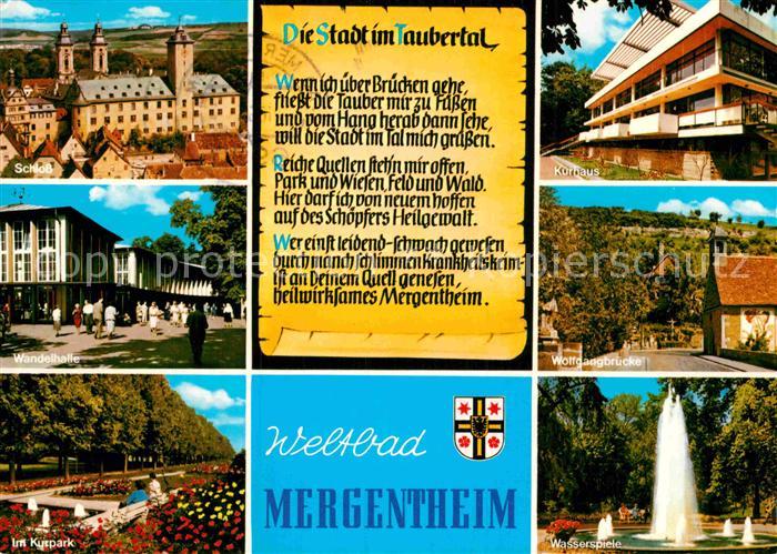 Bad Mergentheim Schloss Wandelhalle Kurpark Kurhaus Wolfgangbruecke Wasserspiele