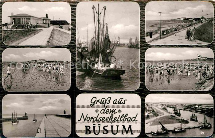 Buesum Nordseebad Strand Halle Fischkutter Promenade