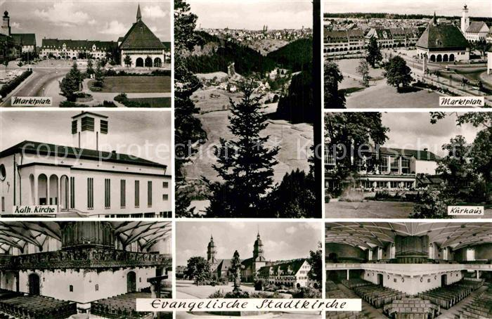 FREUDENSTADT BW Marktplatz Kath Kirche Kurhaus Ev Stadtkirche Inneres