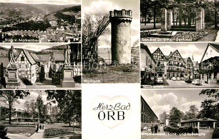 Bad Orb Molkenbergblick Kirchgasse Konzerthalle Wartturm Scherf Denkmal Marktpla