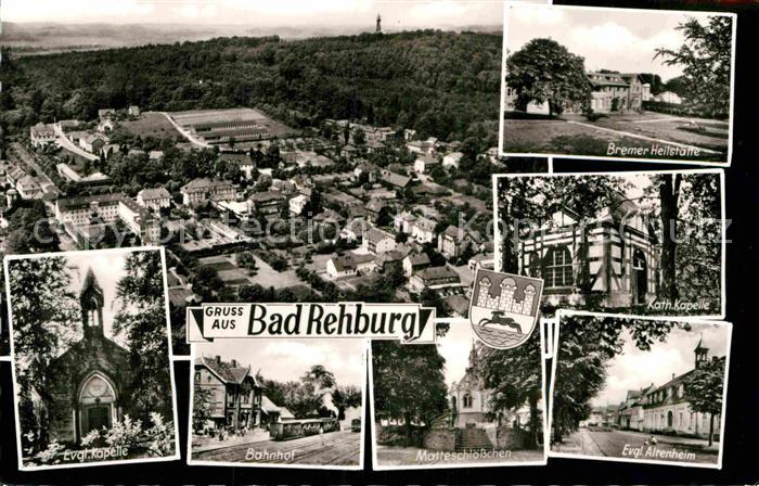 Bad Rehburg Fliegeraufnahme Bremer Heilstaette Ev Kapelle Bahnhof Matteschloessc