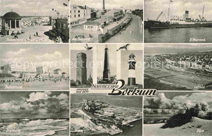 BORKUM Nordseebad Niedersachsen Musikpavillon Bahnhof Rheinland Badestrand Flieg