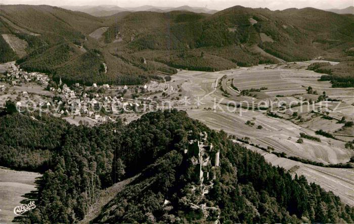 Erfweiler Pfalz Fliegeraufnahme mit Burgruine Altdahn
