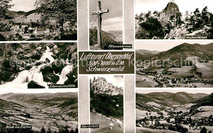 Oberprechtal Elzwasserfaelle Elztal Pfauenkreuz Karlstein Huberfelsen Panorama
