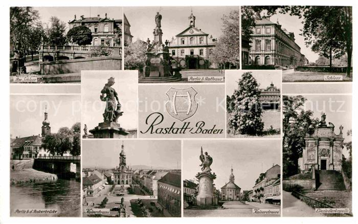 Rastatt Schloss Rathaus Monument Ankerbruecke Kaiserstrasse Einsiedlerkapelle