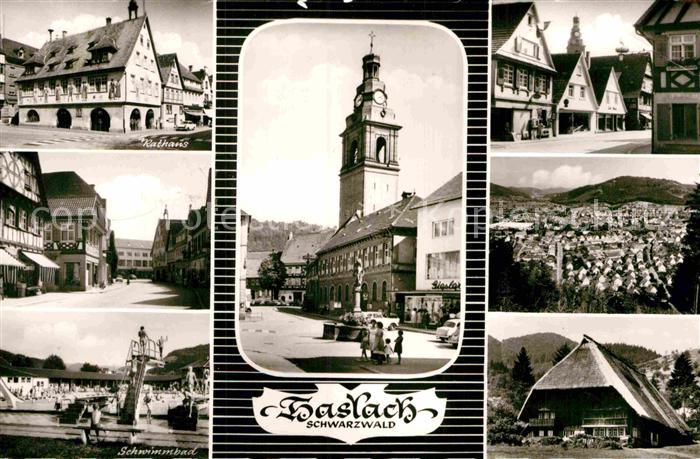 Haslach Kinzigtal Rathaus Schwimmbad Kirche Panorama Schwarzwaldhaus