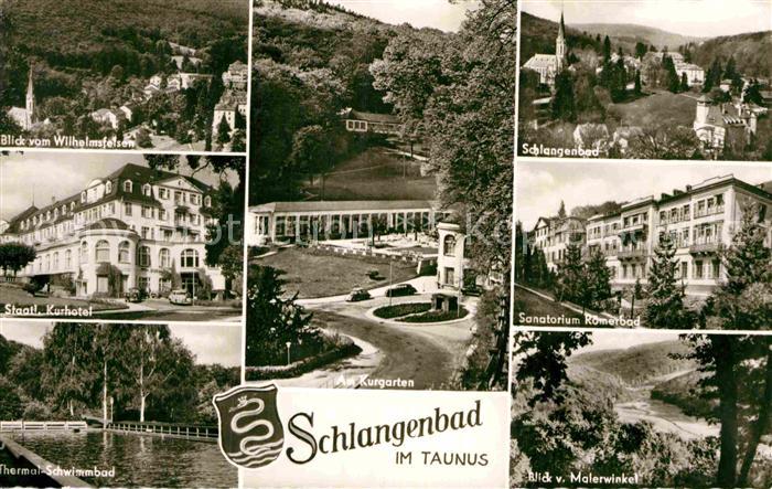 Schlangenbad Taunus Wilhelmsfelsen Kurhotel Schlangenbad Sanatorium Roemerbad Th