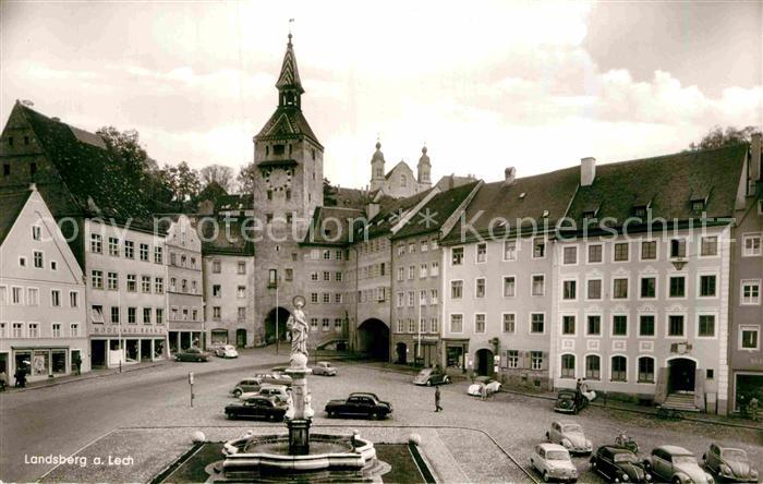 Landsberg Lech Marktplatz Brunnen