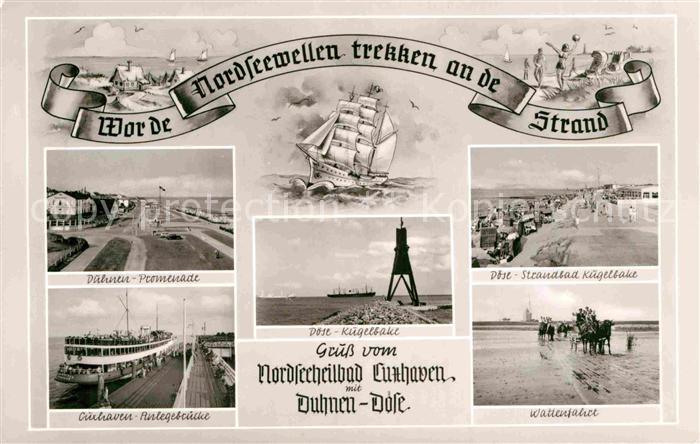 Cuxhaven Duhnen Nordseebad Promenade Anleger Doese Kugelbake Strandbad Kugelbake