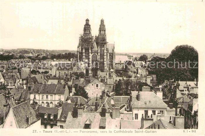 Tours Indre-et-Loire Panorama Cathedrale Saint Gatien