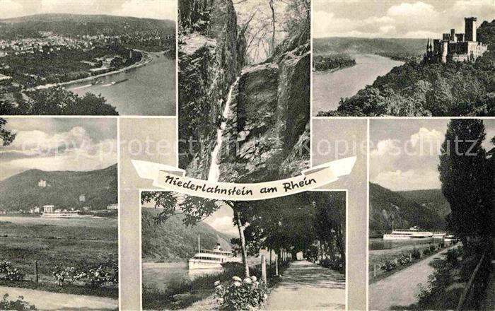 Niederlahnstein Panorama Rheinpartien Burg