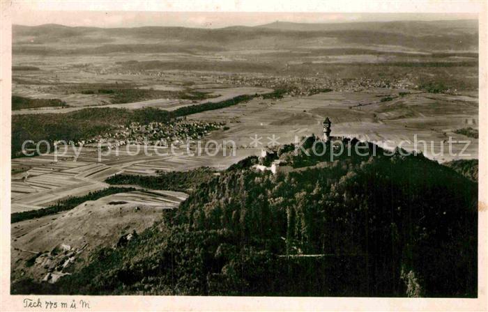 Teck Fliegeraufnahme mit Burgruine Teck