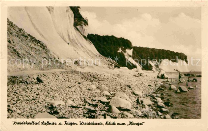 Sassnitz Ostseebad Ruegen Kreidefelsen Blick zum Hengst