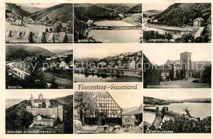 Finnentrop Illeschlade Biggetal Stausee Lennebruecke Schloss Bamenohl Schloss Sc